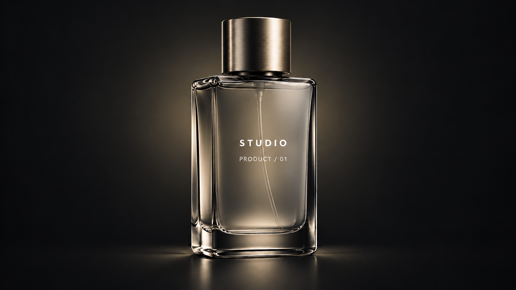 Studio perfume bottle product render